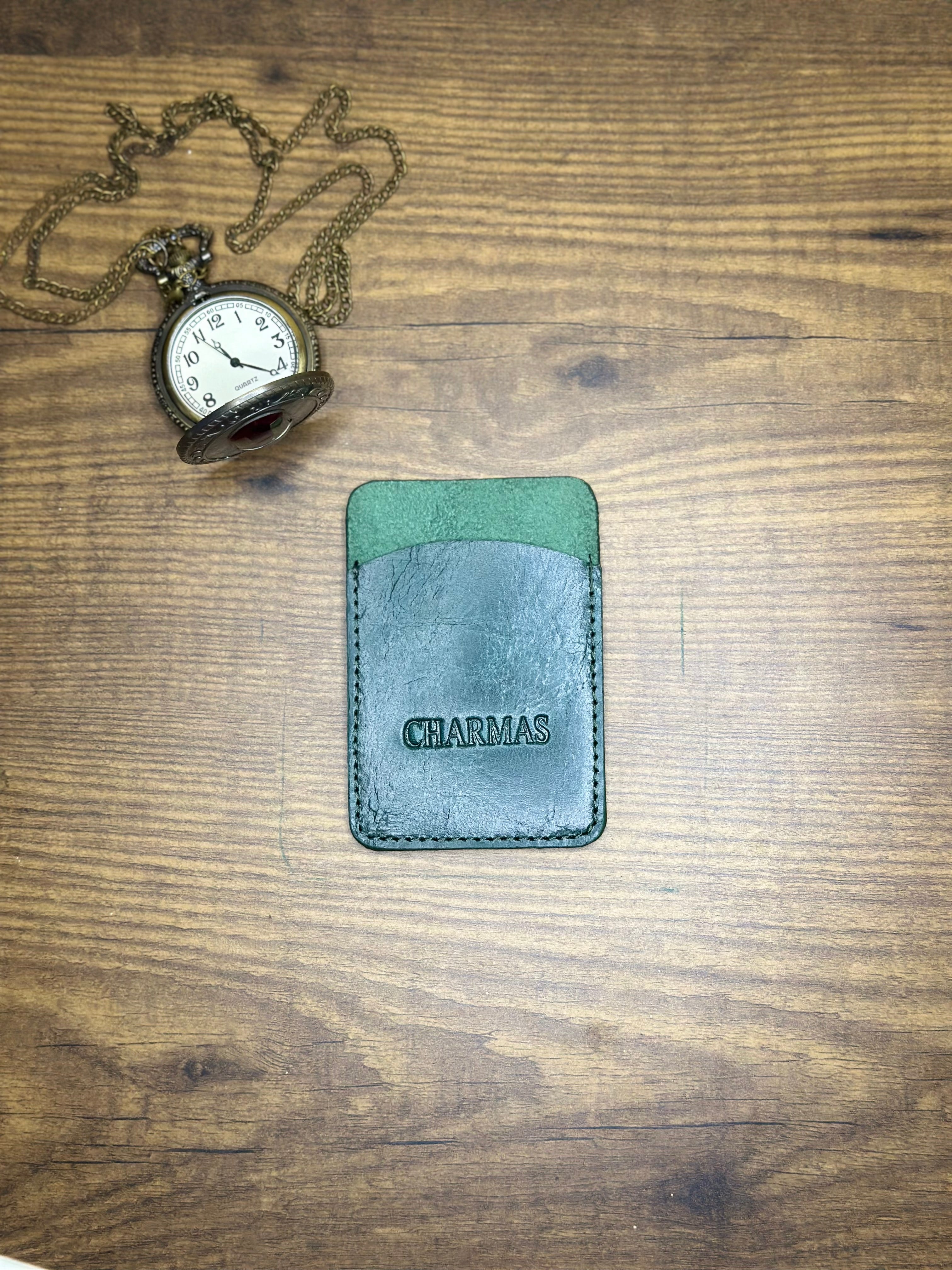 CHARMAS leather card case lifestyle shot