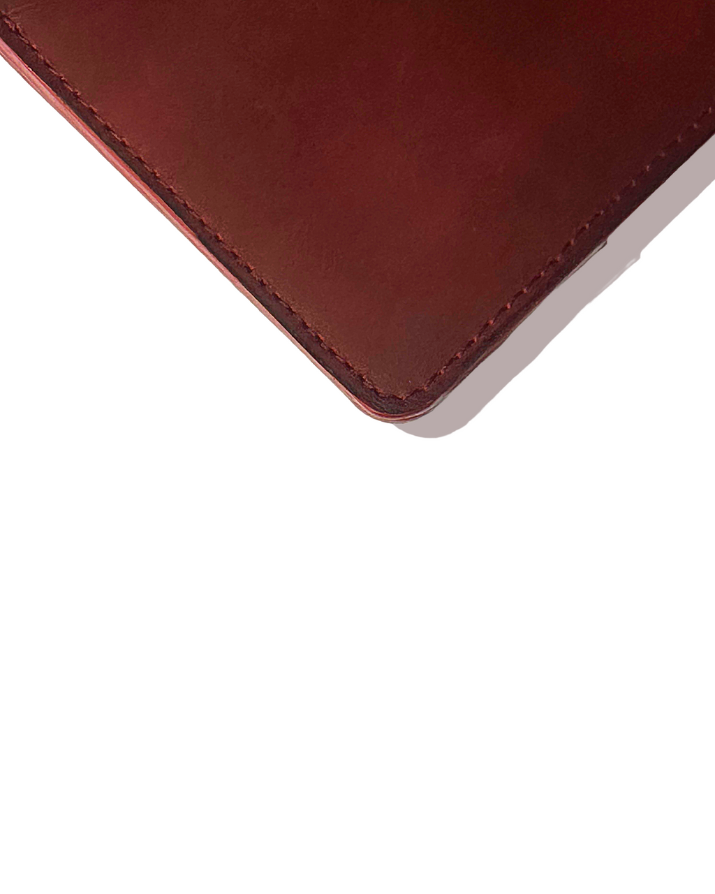 CHARMAS cherry maroon bi-fold leather wallet with glossy finish