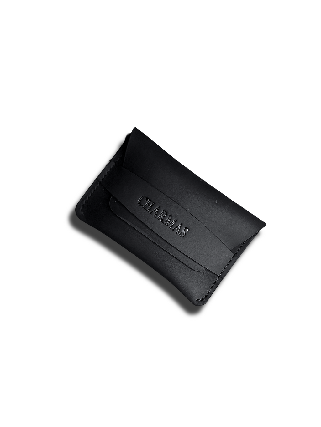 ARMAS compact black leather wallet with slim profile
